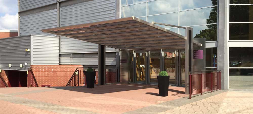 The Italia commercial entrance canopy | Canopies UK